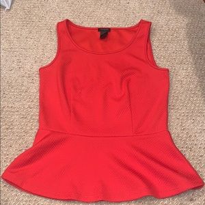 Ann Taylor Red Peplum Top